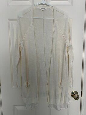 Long cream colored cardigan